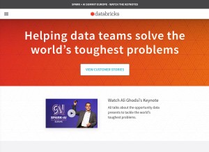 How databricks.com looks like on a tablet such as an iPad.