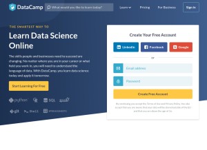 How datacamp.com looks like on a tablet such as an iPad.