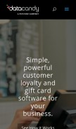 How datacandy.com looks like on a mobile device such as an iPhone.