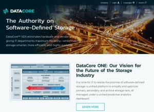 How datacore.com looks like on a tablet such as an iPad.