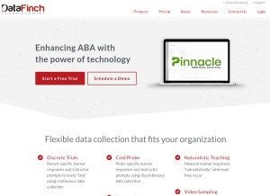 How datafinch.com looks like on a tablet such as an iPad.