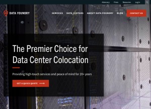 How datafoundry.com looks like on a tablet such as an iPad.