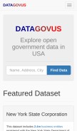 How datagovus.com looks like on a mobile device such as an iPhone.