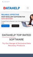 How datahelpsoftware.com looks like on a mobile device such as an iPhone.