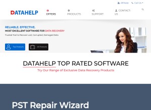 How datahelpsoftware.com looks like on a tablet such as an iPad.