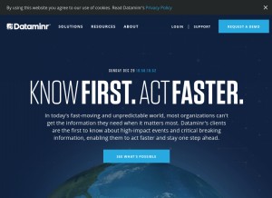 How dataminr.com looks like on a tablet such as an iPad.