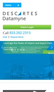 How datamyne.com looks like on a mobile device such as an iPhone.