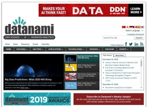How datanami.com looks like on a tablet such as an iPad.