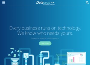 How datanyze.com looks like on a tablet such as an iPad.
