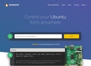 How dataplicity.com looks like on a tablet such as an iPad.