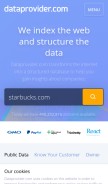 How dataprovider.com looks like on a mobile device such as an iPhone.