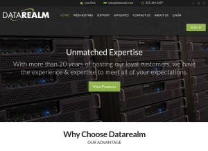 How datarealm.com looks like on a tablet such as an iPad.