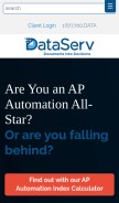 How dataserv.us looks like on a mobile device such as an iPhone.