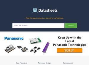 How datasheets.com looks like on a tablet such as an iPad.