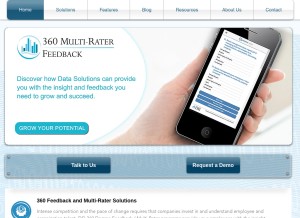 How datasltn.com looks like on a tablet such as an iPad.