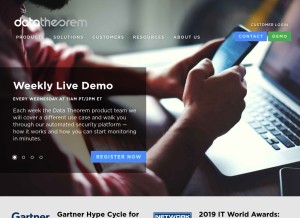 How datatheorem.com looks like on a tablet such as an iPad.