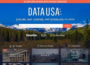 How datausa.io looks like on a tablet such as an iPad.