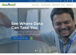 How datavail.com looks like on a tablet such as an iPad.