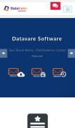 How datavare.com looks like on a mobile device such as an iPhone.