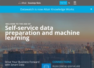 How datawatch.com looks like on a tablet such as an iPad.
