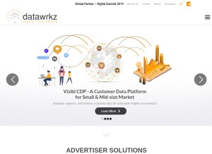 How datawrkz.com looks like on a tablet such as an iPad.