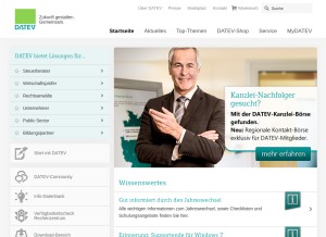 How datev.de looks like on a tablet such as an iPad.