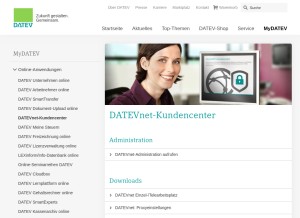 How datevnet.de looks like on a tablet such as an iPad.