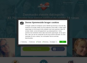 How dating.dk looks like on a tablet such as an iPad.