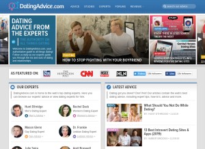 How datingadvice.com looks like on a tablet such as an iPad.