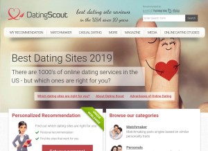 How datingscout.com looks like on a tablet such as an iPad.