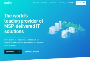 How datto.com looks like on a tablet such as an iPad.