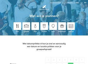 How datumprikker.nl looks like on a tablet such as an iPad.