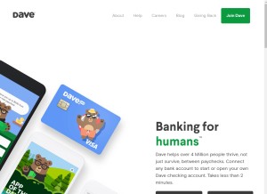 How dave.com looks like on a tablet such as an iPad.