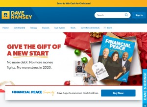 How daveramsey.com looks like on a tablet such as an iPad.