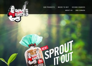 How daveskillerbread.com looks like on a tablet such as an iPad.