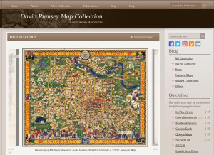 How davidrumsey.com looks like on a tablet such as an iPad.