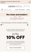 How davidsbridal.com looks like on a mobile device such as an iPhone.