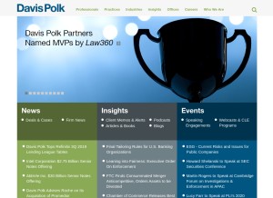 How davispolk.com looks like on a tablet such as an iPad.