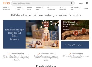 How dawanda.com looks like on a tablet such as an iPad.