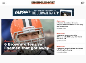 How dawgpounddaily.com looks like on a tablet such as an iPad.