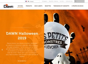 How dawnfoods.com looks like on a tablet such as an iPad.