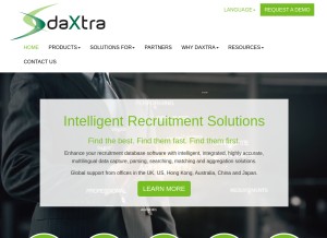 How daxtra.com looks like on a tablet such as an iPad.