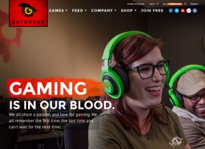 How daybreakgames.com looks like on a tablet such as an iPad.