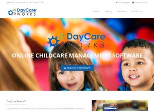 How daycareworks.com looks like on a tablet such as an iPad.