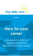 How dayjob.com looks like on a mobile device such as an iPhone.