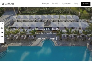 How daypassapp.com looks like on a tablet such as an iPad.