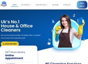 How daytodaycleaners.co.uk looks like on a tablet such as an iPad.