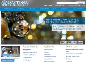 How daytonastate.edu looks like on a tablet such as an iPad.