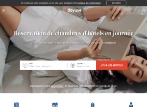 How dayuse.com looks like on a tablet such as an iPad.