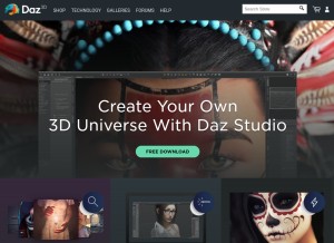 How daz3d.com looks like on a tablet such as an iPad.